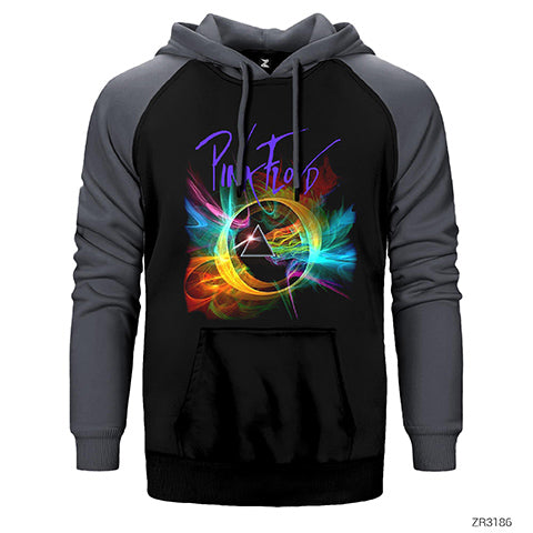 Pink Floyd Smoke Çift Renk Reglan Kol Sweatshirt / Hoodie
