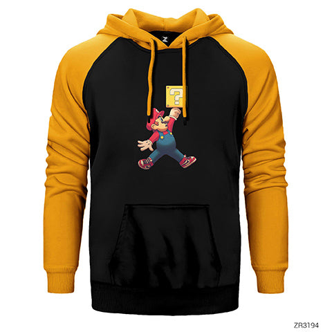 Air Mario Çift Renk Reglan Kol Sweatshirt / Hoodie