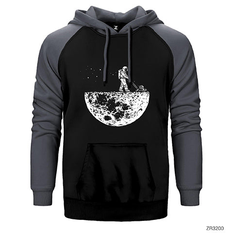 Moon Life Çift Renk Reglan Kol Sweatshirt / Hoodie