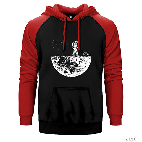 Moon Life Çift Renk Reglan Kol Sweatshirt / Hoodie