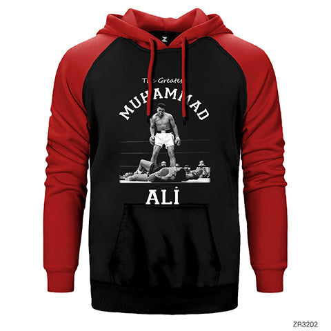 Muhammed Ali Knock Out Çift Renk Reglan Kol Sweatshirt / Hoodie