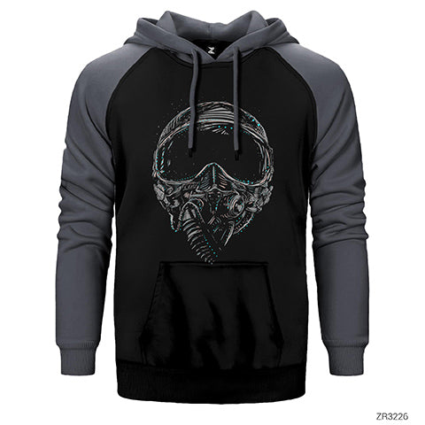 Defender Helmet Çift Renk Reglan Kol Sweatshirt / Hoodie