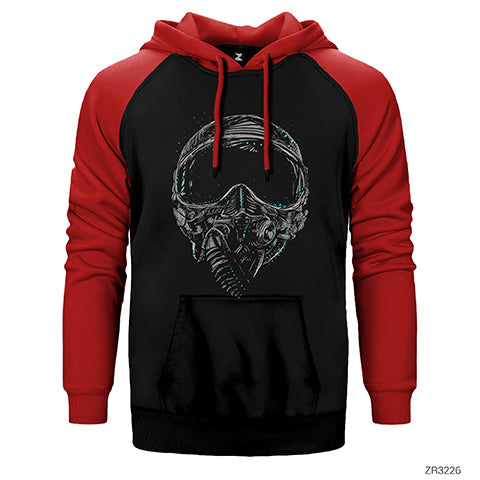 Defender Helmet Çift Renk Reglan Kol Sweatshirt / Hoodie