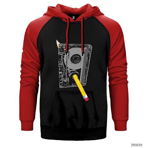 Kaset Çift Renk Reglan Kol Sweatshirt / Hoodie