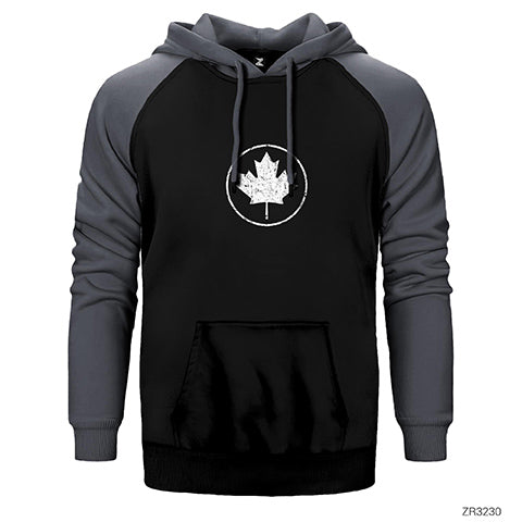 Leaf Plane Çift Renk Reglan Kol Sweatshirt / Hoodie