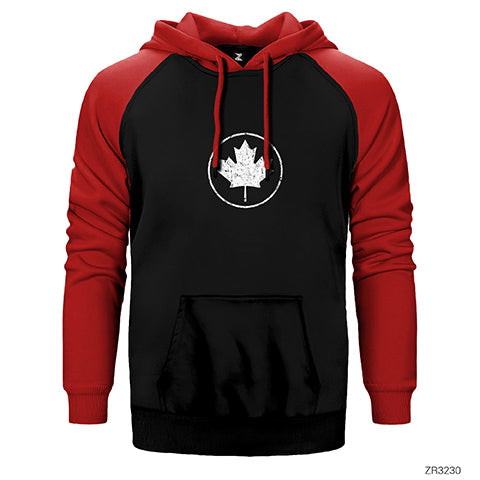 Leaf Plane Çift Renk Reglan Kol Sweatshirt / Hoodie