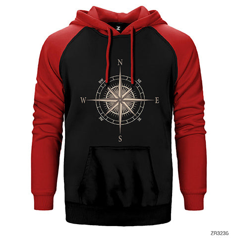 Pusula Çift Renk Reglan Kol Sweatshirt / Hoodie