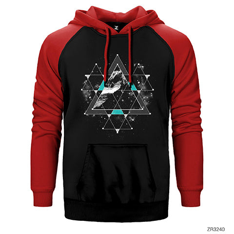 Triangle Space Çift Renk Reglan Kol Sweatshirt / Hoodie