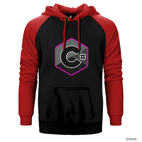 C Sharp Çift Renk Reglan Kol Sweatshirt / Hoodie