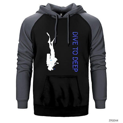 Dalgıç Dive to Deep Çift Renk Reglan Kol Sweatshirt / Hoodie