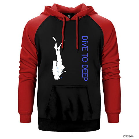Dalgıç Dive to Deep Çift Renk Reglan Kol Sweatshirt / Hoodie