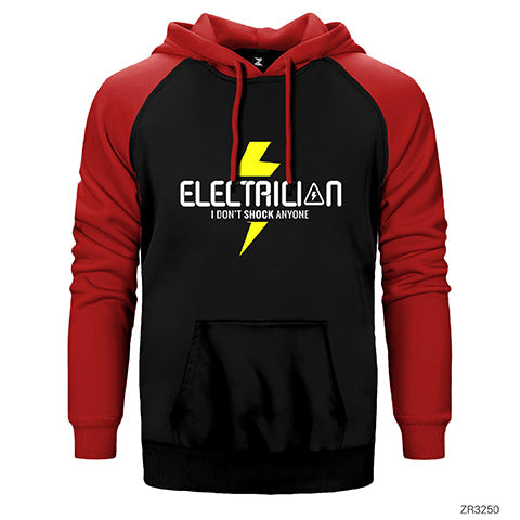 Elektrikçi Çift Renk Reglan Kol Sweatshirt / Hoodie