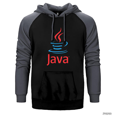 Java Logo Çift Renk Reglan Kol Sweatshirt / Hoodie