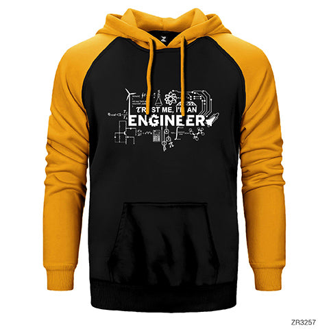 Mühendis Trust Me Çift Renk Reglan Kol Sweatshirt / Hoodie
