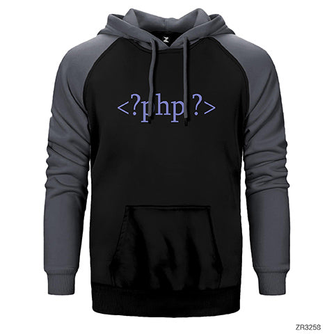 Php Tags Çift Renk Reglan Kol Sweatshirt / Hoodie