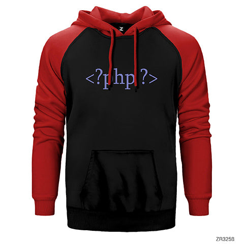 Php Tags Çift Renk Reglan Kol Sweatshirt / Hoodie