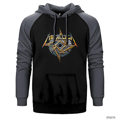 Metallica Blade Chain Çift Renk Reglan Kol Sweatshirt / Hoodie