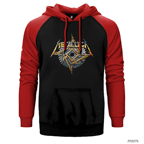 Metallica Blade Chain Çift Renk Reglan Kol Sweatshirt / Hoodie