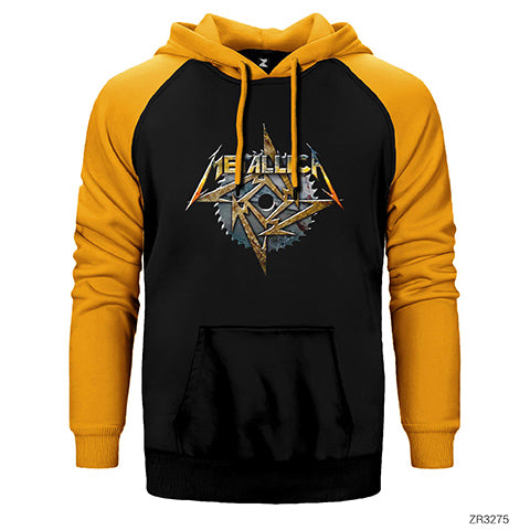 Metallica Blade Chain Çift Renk Reglan Kol Sweatshirt / Hoodie