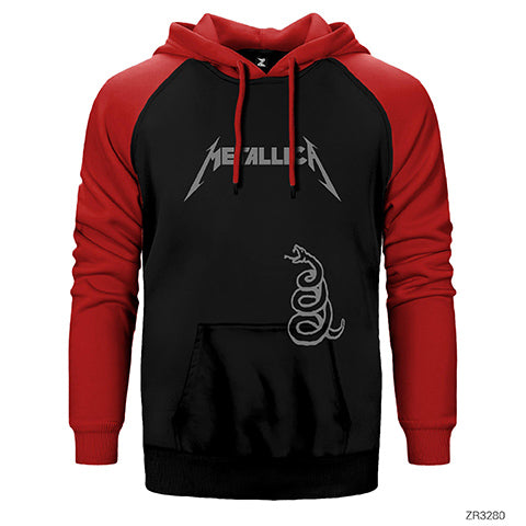 Metallica Snake Çift Renk Reglan Kol Sweatshirt / Hoodie