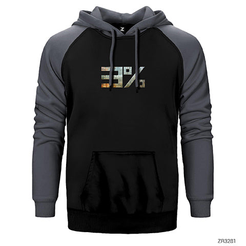 3% Percent Dizi Çift Renk Reglan Kol Sweatshirt / Hoodie