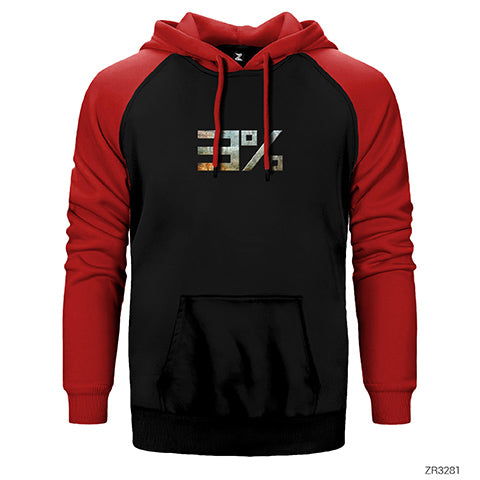 3% Percent Dizi Çift Renk Reglan Kol Sweatshirt / Hoodie