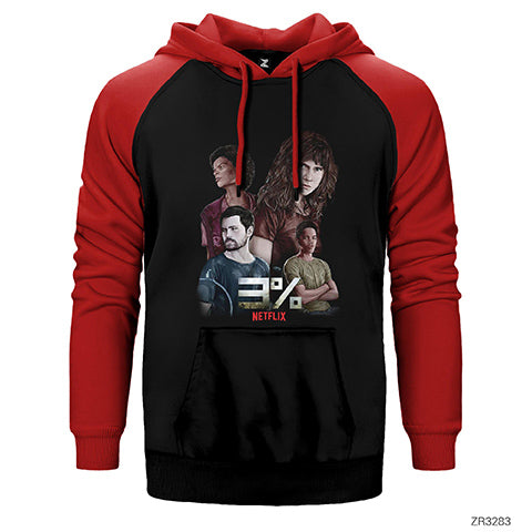 3% Percent Netflix Çift Renk Reglan Kol Sweatshirt / Hoodie