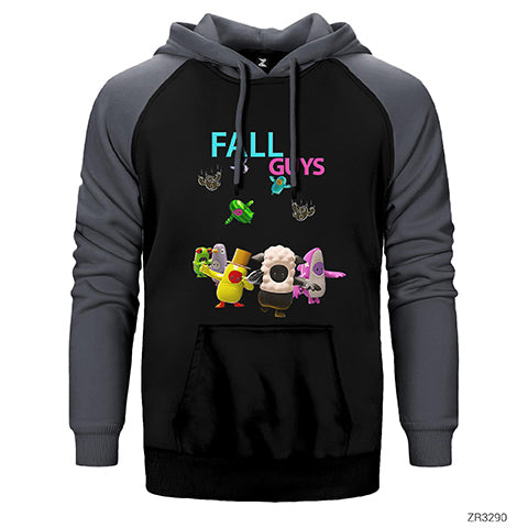 Fall Guys is Falling Çift Renk Reglan Kol Sweatshirt / Hoodie