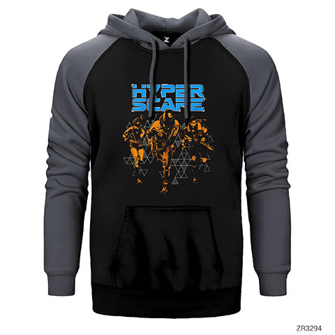 Hyper Scape Attacking Çift Renk Reglan Kol Sweatshirt / Hoodie