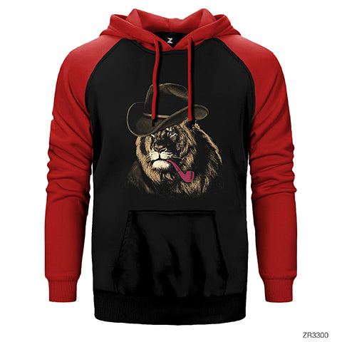 Aslan Kovboy Çift Renk Reglan Kol Sweatshirt / Hoodie