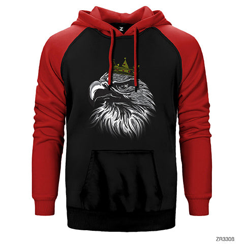 Kartal Kral Çift Renk Reglan Kol Sweatshirt / Hoodie