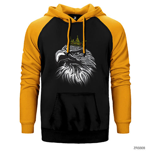 Kartal Kral Çift Renk Reglan Kol Sweatshirt / Hoodie