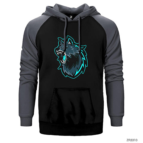 Kurt 3D Çift Renk Reglan Kol Sweatshirt / Hoodie