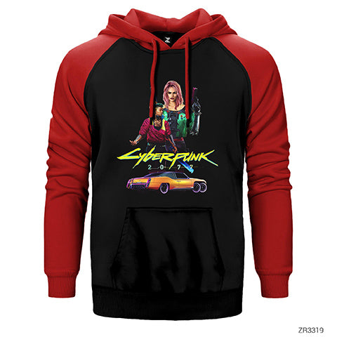 Cyberpunk Get Rich or Die Çift Renk Reglan Kol Sweatshirt / Hoodie