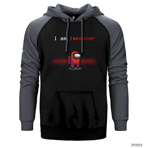 Among Us I am Impostor Çift Renk Reglan Kol Sweatshirt / Hoodie