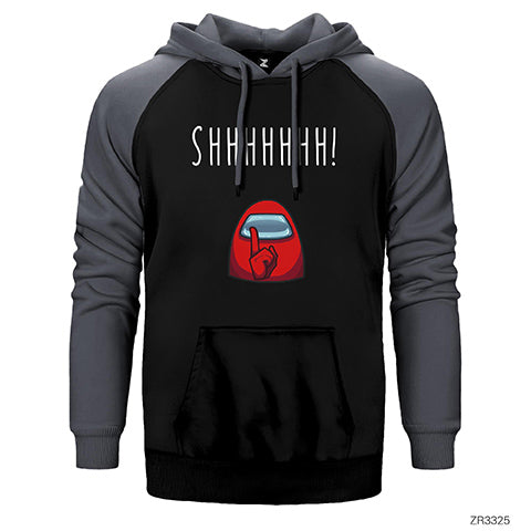 Among Us Shhhhhh Çift Renk Reglan Kol Sweatshirt / Hoodie