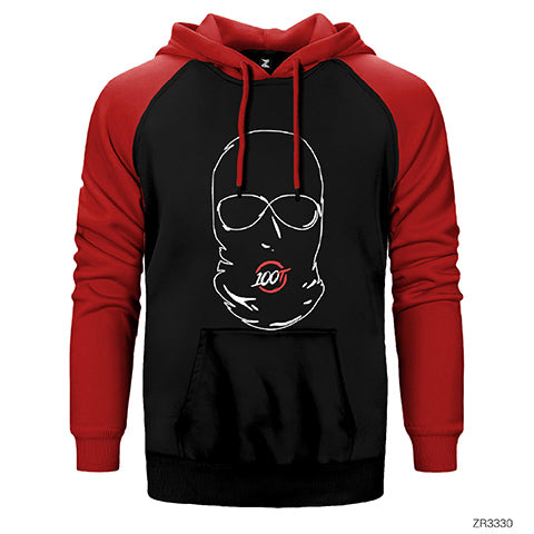 100 Thieves Mask Çift Renk Reglan Kol Sweatshirt / Hoodie