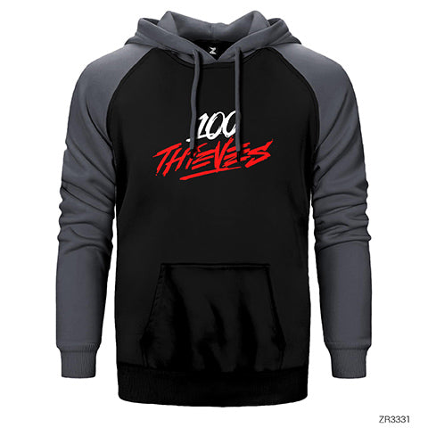 100 Thieves Splash Çift Renk Reglan Kol Sweatshirt / Hoodie