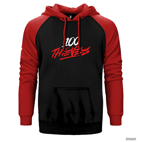 100 Thieves Splash Çift Renk Reglan Kol Sweatshirt / Hoodie