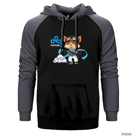 Cloud9 Teemo Çift Renk Reglan Kol Sweatshirt / Hoodie