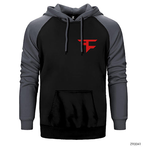 Faze Clan Red Çift Renk Reglan Kol Sweatshirt / Hoodie