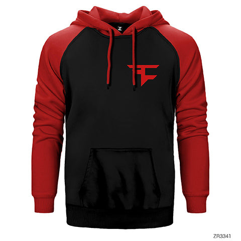 Faze Clan Red Çift Renk Reglan Kol Sweatshirt / Hoodie