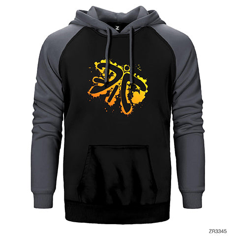 Fnatic Paint Splash Çift Renk Reglan Kol Sweatshirt / Hoodie