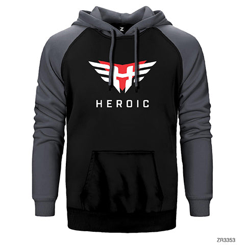 Heroic Çift Renk Reglan Kol Sweatshirt / Hoodie