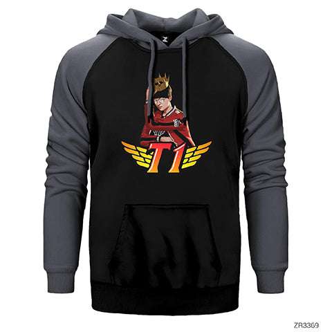 SKT T1 Faker Çift Renk Reglan Kol Sweatshirt / Hoodie