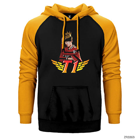 SKT T1 Faker Çift Renk Reglan Kol Sweatshirt / Hoodie