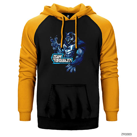 Turquality Wolf Çift Renk Reglan Kol Sweatshirt / Hoodie