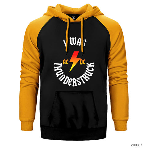 AC DC I Was Thunderstuck Çift Renk Reglan Kol Sweatshirt / Hoodie