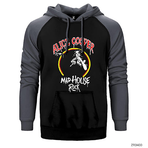 Alice Cooper Mad House Çift Renk Reglan Kol Sweatshirt / Hoodie