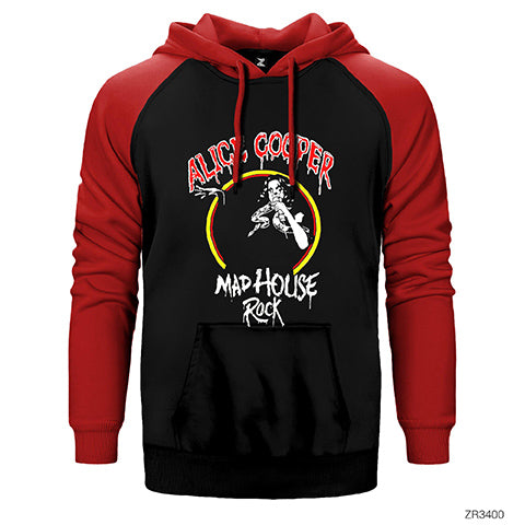 Alice Cooper Mad House Çift Renk Reglan Kol Sweatshirt / Hoodie